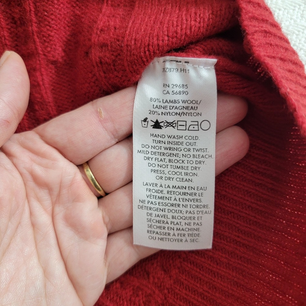 Pendleton Red Lambswool Blend Cable Knit Cardigan… - image 6